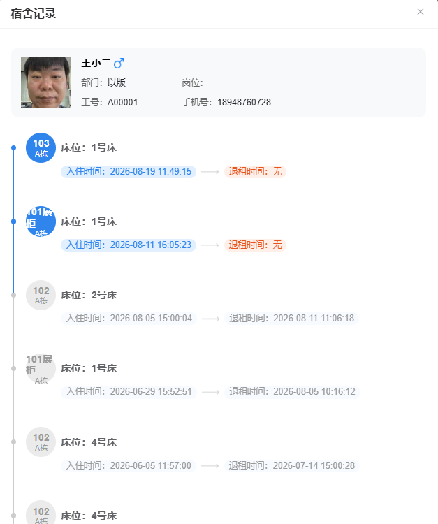 宿舍记录
